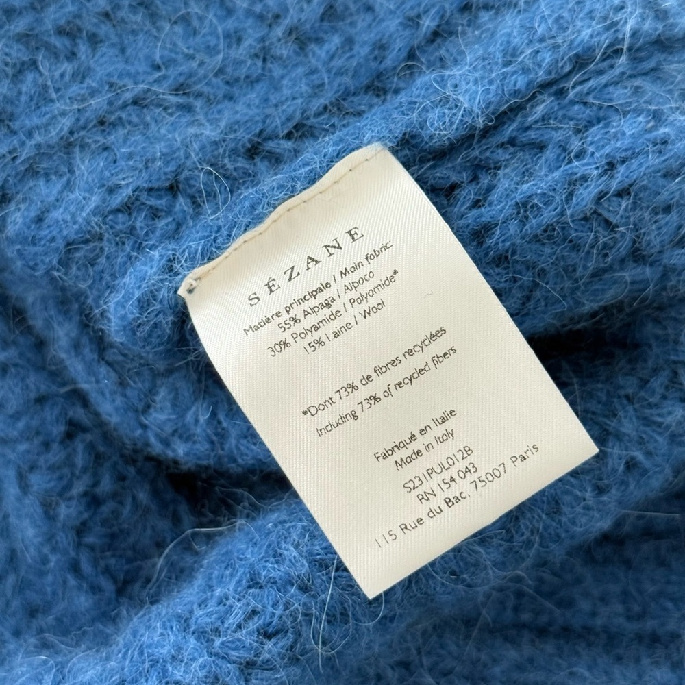 Sézane Jose Blue Jumper Sweater Sz M - Picture 9 of 12